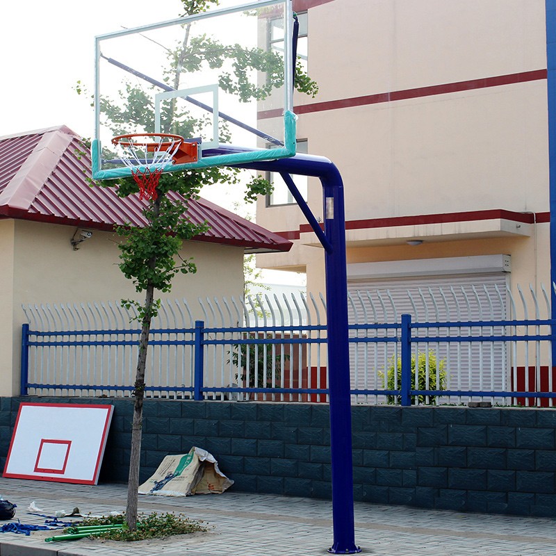 Underground round tube basketball stand