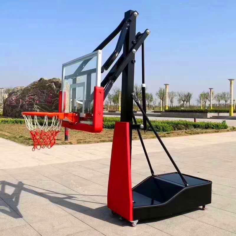 Outdoor portable basketball stand is easy to move