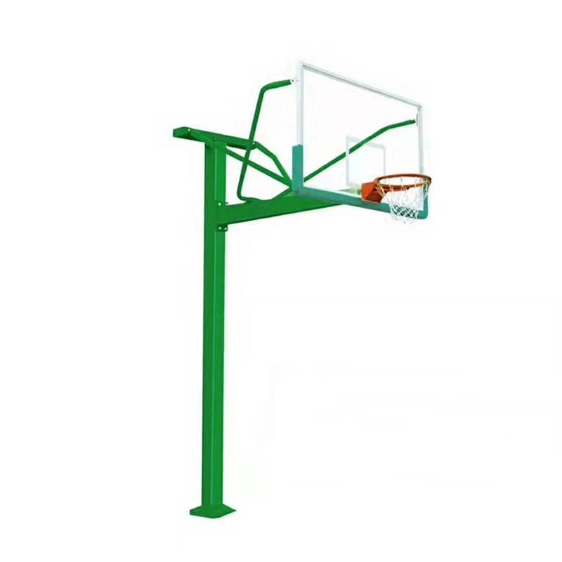 Underground square tube fixed basketball stand