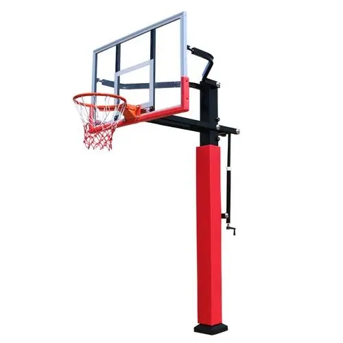 Outdoor basketball hoop with adjustable height